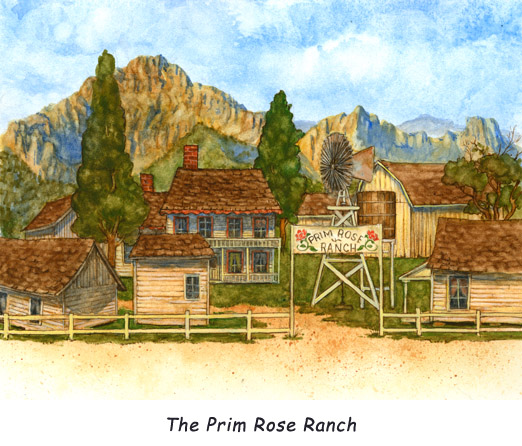 The Prim Rose Ranch.  A lovely scene of tranquility at the Prim Rose ranch headquarters.